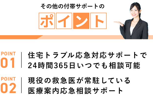その他の付帯サポートのポイント